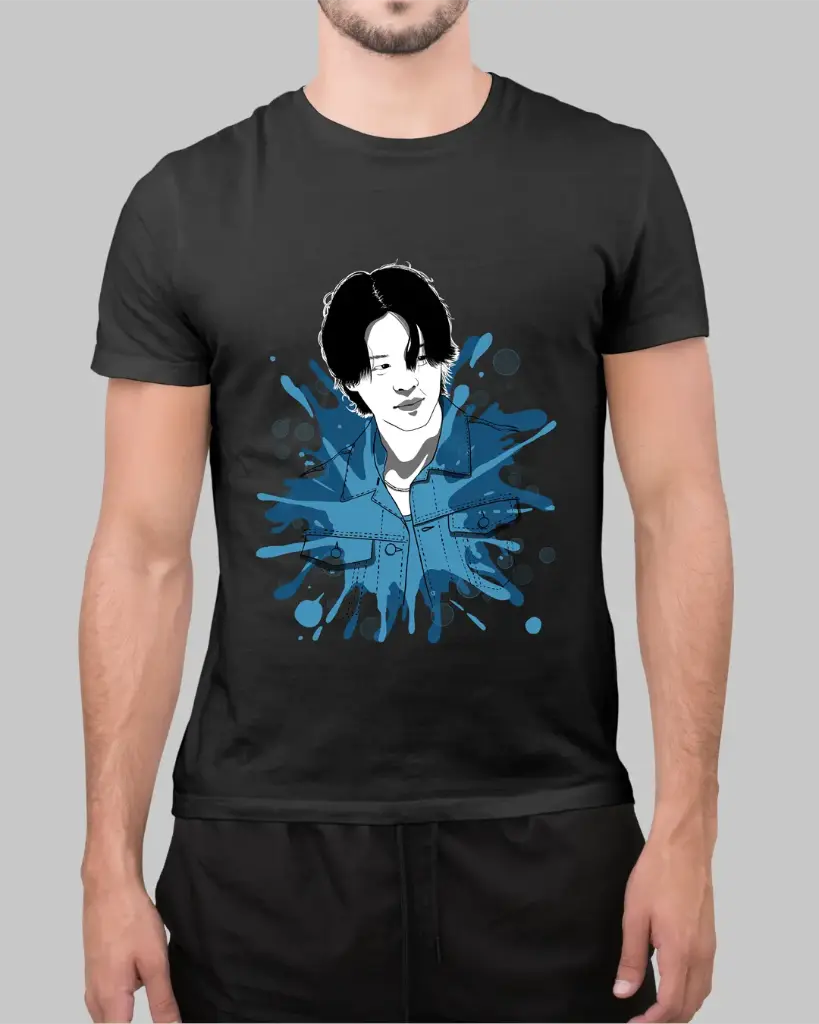 Jimin Splash Tshirt  (36, White)