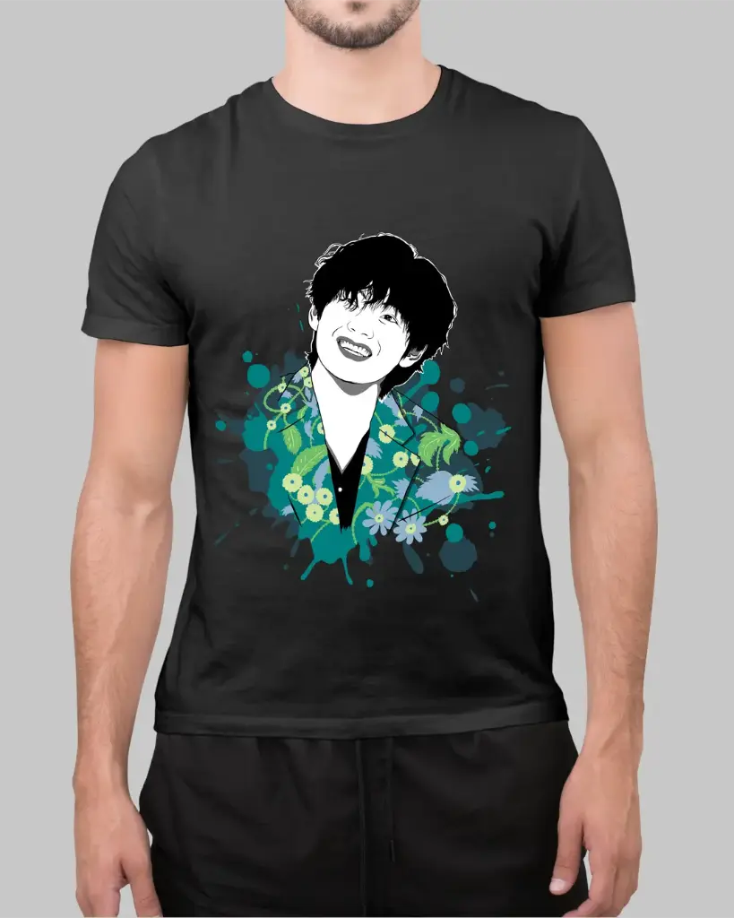 BTS V Splash T-shirt (36, White)