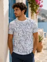 Island in the Sky White & Blue Unisex Tshirt