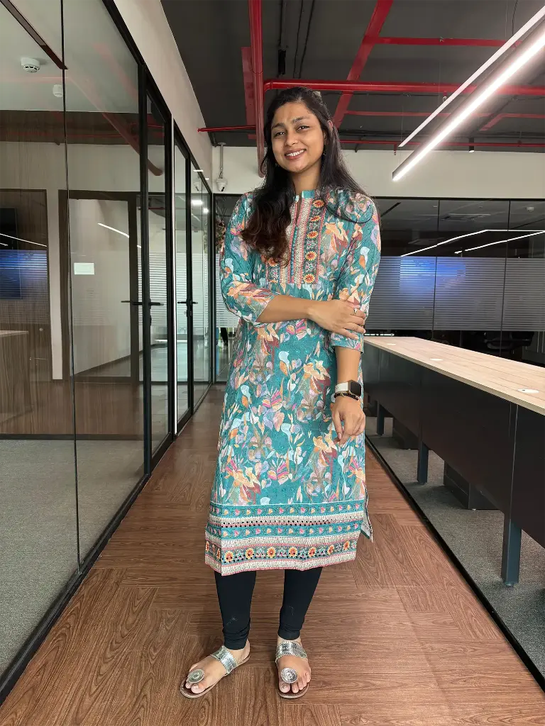 Floral Green Kurti (M)