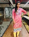 Floral Embroidered Pink Kurti