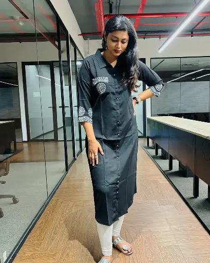 Black Embroidered Kurti